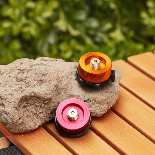 2 PCS Outdoor Camping Hiking Stove Burner Adaptor Split Type Furnace Converter Connector Auto-off Gas Cartridge Tank Cylinder Adapter(Gold) by bashfashion