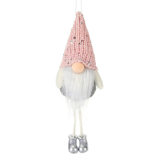 Christmas Celebration Decorations Sequins Faceless Doll Hanging Pendant(Pink) by bashfashion