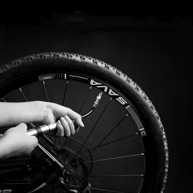 WILD MAN High Pressure Mountain Road Bike Portable Bicycle Pump Us And French Mouth Universal Mini Basketball Pump(Bright Silver) by WILD MAN