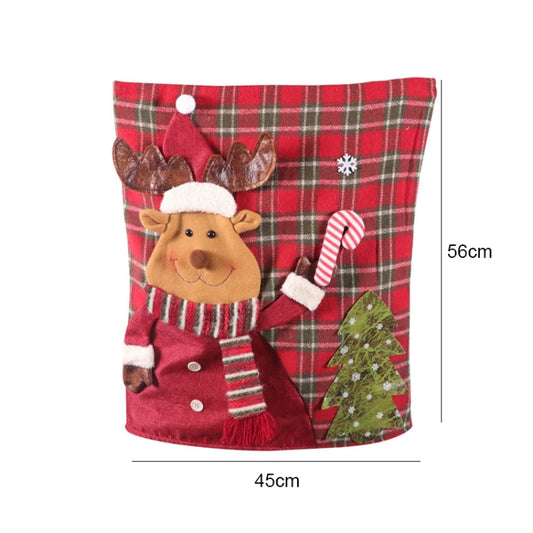 Christmas Decoration Linen Chair Cover(Elk) by bashfashion