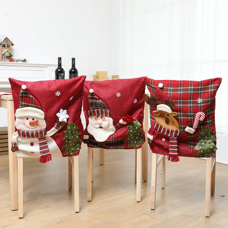 Christmas Decoration Linen Chair Cover(Elk) by bashfashion