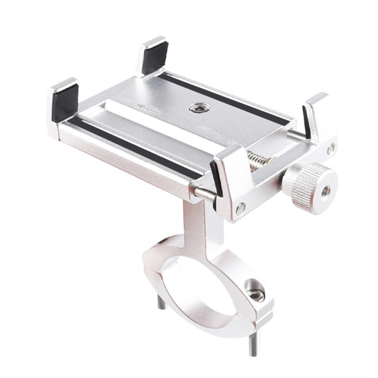 2 PCS Aluminum Alloy Bicycle Mobile Phone Holder Motorcycle Mobile Phone Navigation Bracket Electric Motorcycle Hand Rack(Silver (Handlebar Style)) by bashfashion
