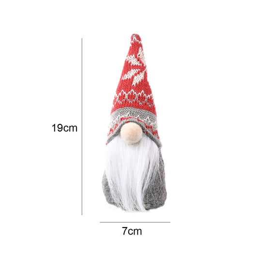 Christmas Decoration Snowflake Knitted Hat Forest Elderly Doll Decoration(A) by bashfashion