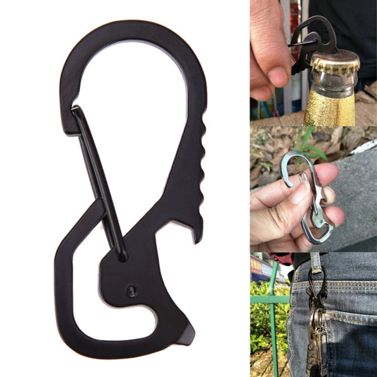 Outdoor Tools Carabiner Hex Driver Bottle Opener Keychain Ring Climbing Accessories(Black) by YYEDC