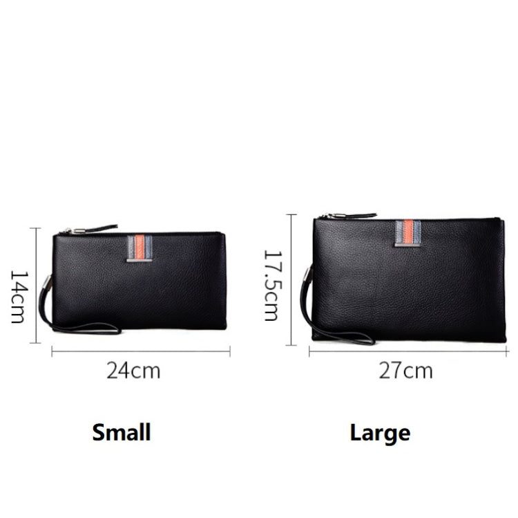 Men Leather Casual Clutch Leather Smart Anti-Theft & Anti-Lost Coin Purse, Size:Large by bashfashion