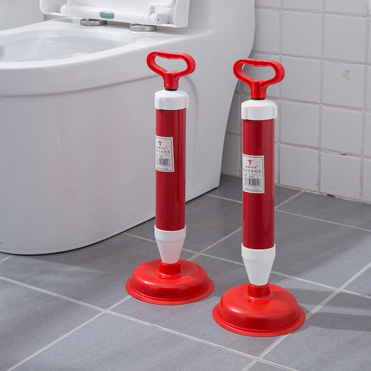 Household Sewer Dredge Toilet Suction Cup Vacuum Powerful Suction Pump, Style:Plastic Rod by bashfashion