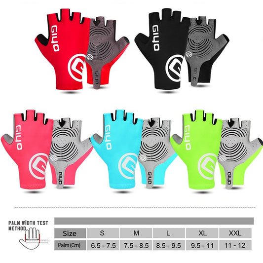 GIYO Outdoor Half-Finger Gloves Mountain Road Bike Cycling Gloves, Size: M(Light Blue) by bashfashion