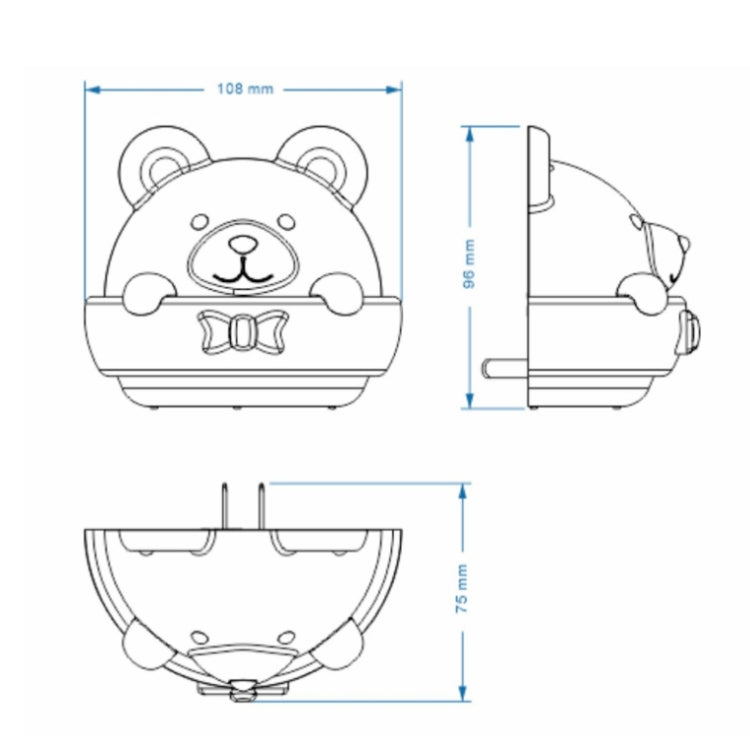 Bear Remote Control Night Light Bedside Eye Protection Wall Lamp with 3 Light Modes, Style:CN Plug by bashfashion