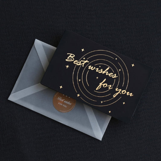 6 PCS Creative Business Bronzing Thanksgiving Birthday Card(Best Wishes For You) by bashfashion