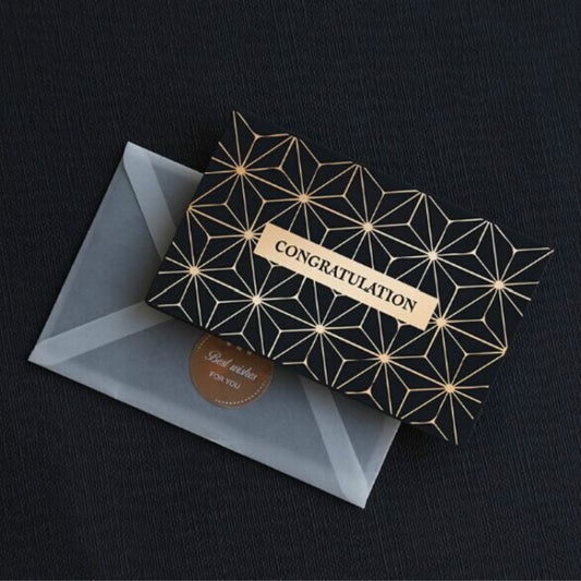 6 PCS Creative Business Bronzing Thanksgiving Birthday Card(Congratulation) by bashfashion