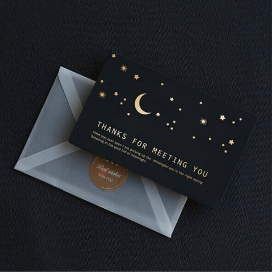 6 PCS Creative Business Bronzing Thanksgiving Birthday Card(Moon) by bashfashion