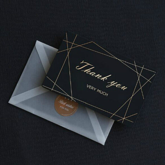 6 PCS Creative Business Bronzing Thanksgiving Birthday Card(Thank You) by bashfashion