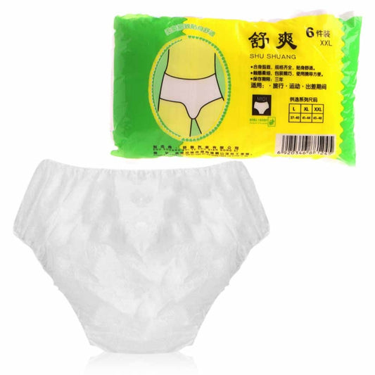 6 PCS Unisex Disposable Non-woven Underwear Adult Diapers, Specification:With Edge Banding, Size:XXL by bashfashion