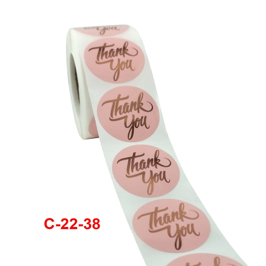 2 PCS Water Pink Hot Stamping Thank You Sticker Envelope Gift Decoration, Size: 3.8cm / 1.5inch(C-22-38) by bashfashion