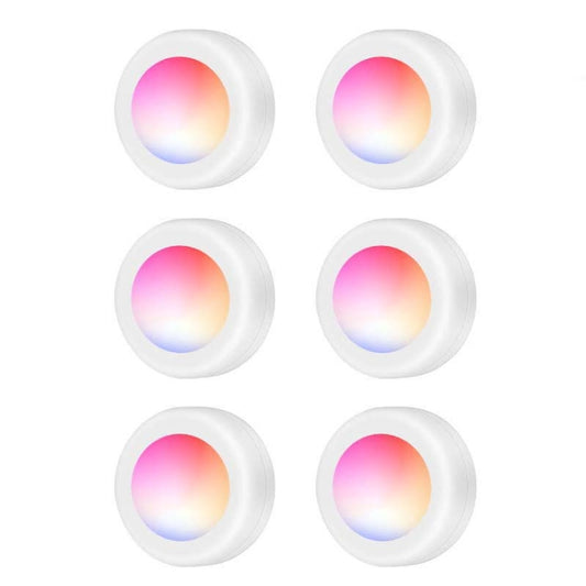 6 PCS / Set 16 Color RGB LED Night Light Strobe Atmosphere Pat Light Remote Control Cabinet Light with 2 Remote Control by bashfashion