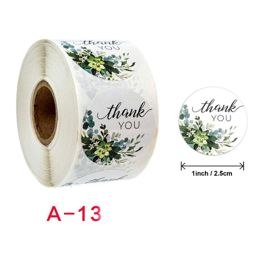Roll Flower Thank You Sticker Birthday Party Wedding Decoration, Size: 2.5cm/1inch(A-13) by bashfashion