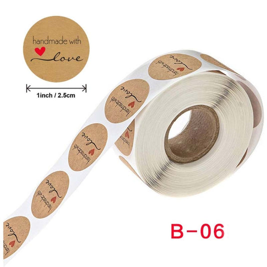 Kraft Paper Sealing Stickers Handmade Baking Labels Holiday Gift Packaging Decoration, Size: 2.5cm/1inch(B-06) by bashfashion