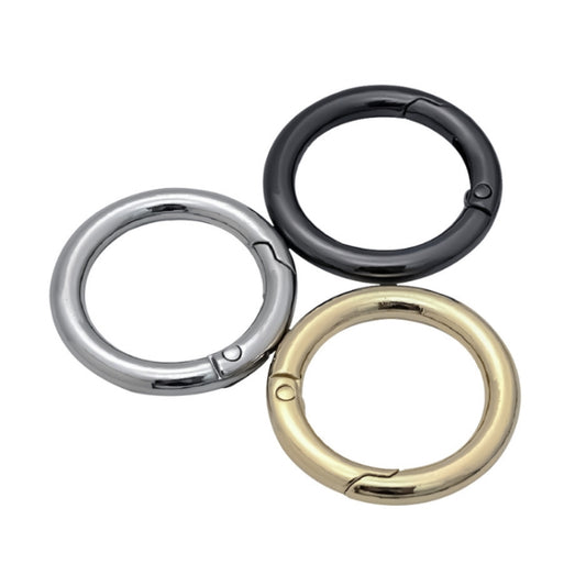 10pcs Zinc Alloy Spring Ring Metal Open Bag Webbing Keychain, Size:2 inch Black by bashfashion