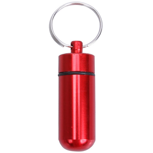 10pcs Portable Sealed Waterproof Aluminum Alloy First Aid Pill Bottle with Keychain(Red) by bashfashion