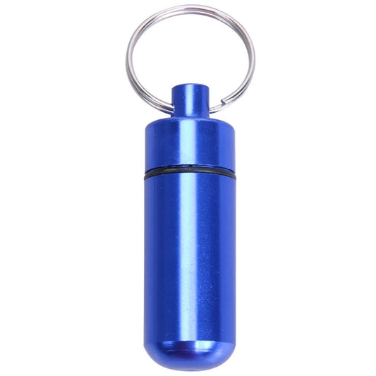 10pcs Portable Sealed Waterproof Aluminum Alloy First Aid Pill Bottle with Keychain(Blue) by bashfashion