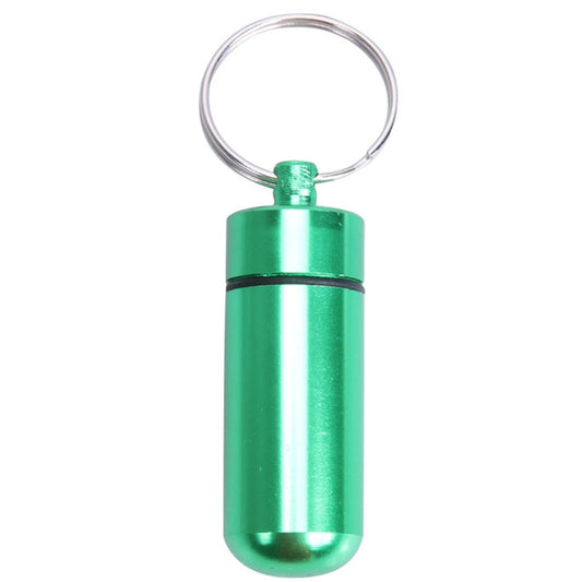 10pcs Portable Sealed Waterproof Aluminum Alloy First Aid Pill Bottle with Keychain(Green) by bashfashion