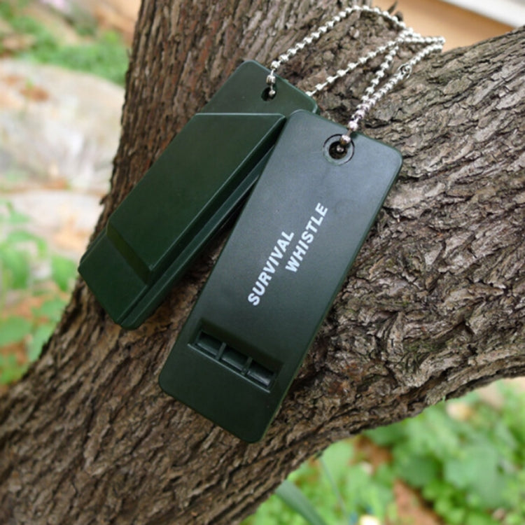 10 PCS Outdoor Portable Multi-audio Survival Whistle(Army Green) by bashfashion