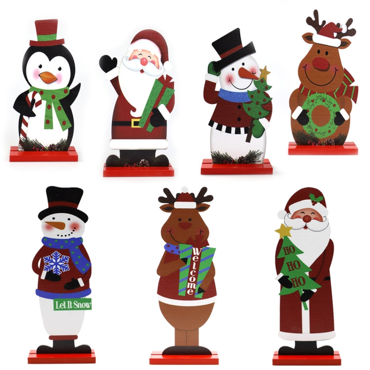 Christmas Festival Decorations Wooden Figure Desktop Decoration, Specification: Santa Claus Tree by bashfashion