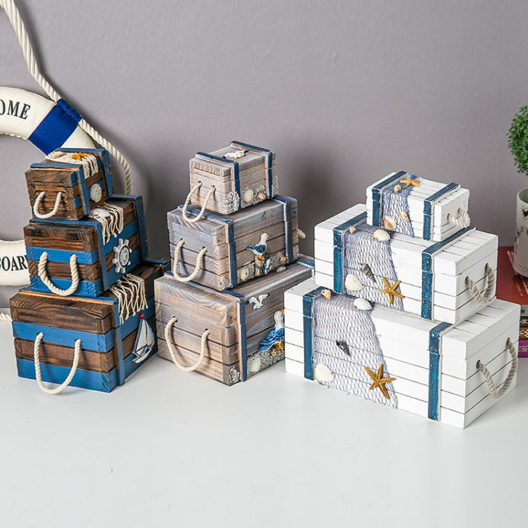 3 In 1 Wooden Storage Box Jewelry Boxes Wooden Box Decoration(White Set) by bashfashion