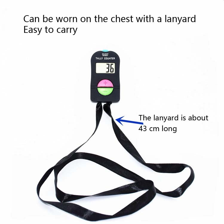 Large-Screen Electronic Digital Display Counter Manual Counter with Lanyard(Can Add or Subtract) by bashfashion