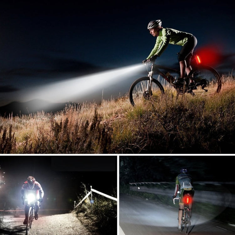 Bike Light USB Rechargeable Mountain Bike Warning Light, Specification:Front Light + Tail Light by bashfashion