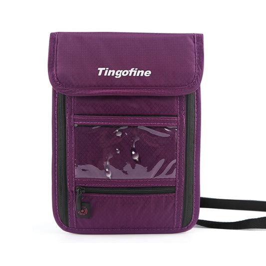 Travel Storage Messenger Passport Bag Multifunctional RFID Anti-Theft Hanging Neck Document Bag Card Bag, Size: 21x16cm(Purple) by bashfashion