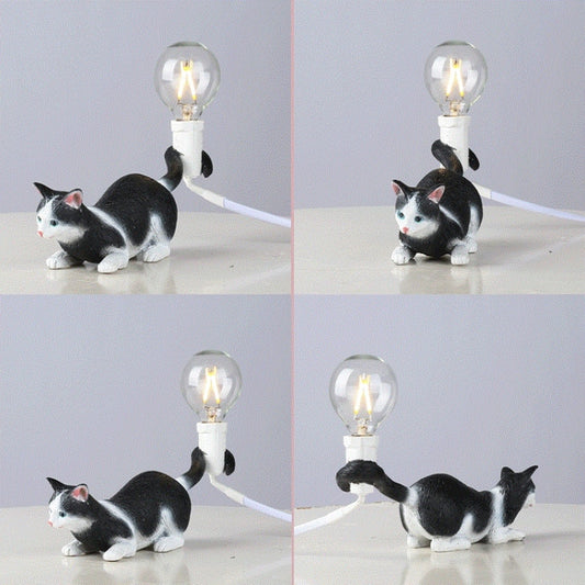 Cat Light Animal Table Lamp Mini Night Light, Power Plug:US Plug(Meditation) by bashfashion
