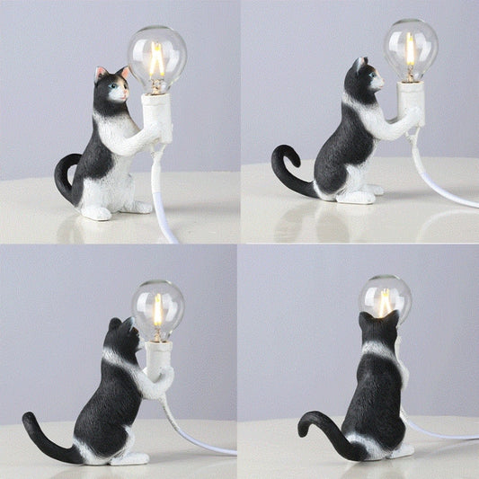 Cat Light Animal Table Lamp Mini Night Light, Power Plug:UK Plug(Visit) by bashfashion