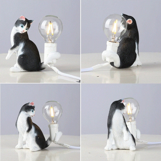 Cat Light Animal Table Lamp Mini Night Light, Power Plug:AU Plug(Look at the Tail) by bashfashion