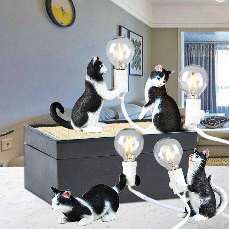 Cat Light Animal Table Lamp Mini Night Light, Power Plug:AU Plug(Meditation) by bashfashion