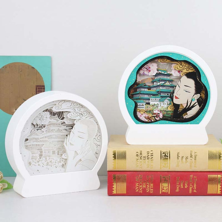 Chinese Style Paper Carving Lamp Night Light 3D Personalized Gift Decoration, Light Color:Warm Light(White) by bashfashion