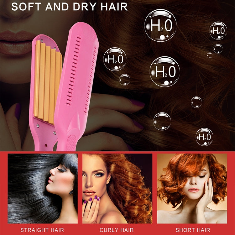 220V Professional Ceramic Corrugated Curling Iron(Rose red) by bashfashion