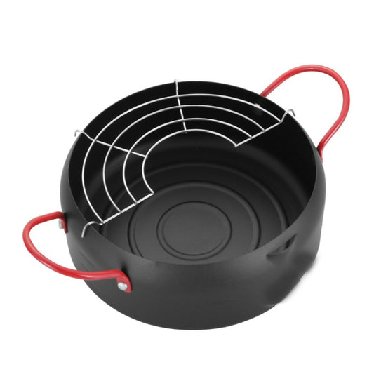 Tempura Hot Pot Household Fryer Pot Non-Stick Pan With Filter Holder, Specification:20cm without Clip by bashfashion