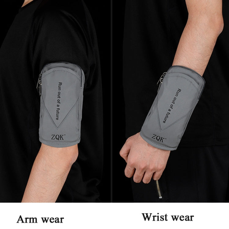 ZQK Sports Reflective Arm Bag Night Running Mobile Phone Arm Bag Is Suitable For Mobile Phones Under 6 Inches(Navy Blue) by bashfashion