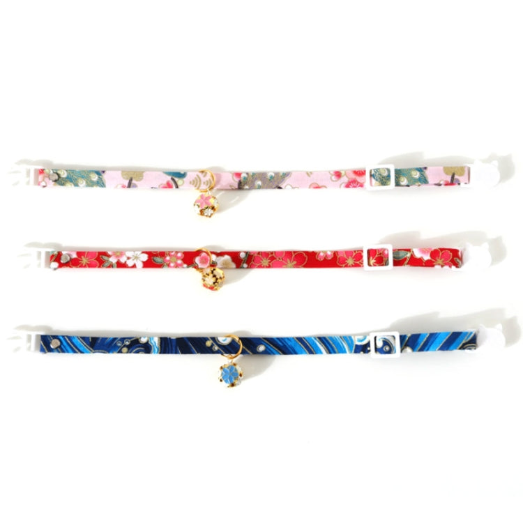 Adjustable Pet Flower Hollow Bell Collar Cat Dog Collar Accessories, Specification: S 17-32cm(Blue) by bashfashion