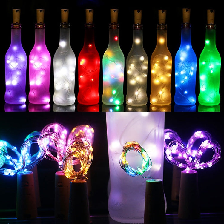 10 PCS LED Wine Bottle Cork Copper Wire String Light IP44 Waterproof Holiday Decoration Lamp, Style:2m 20LEDs(Blue Light) by bashfashion