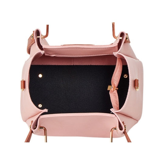 4 in 1 All-Match Messenger Handbag Ladies Fashion Large-Capacity Bag(Pink) by bashfashion