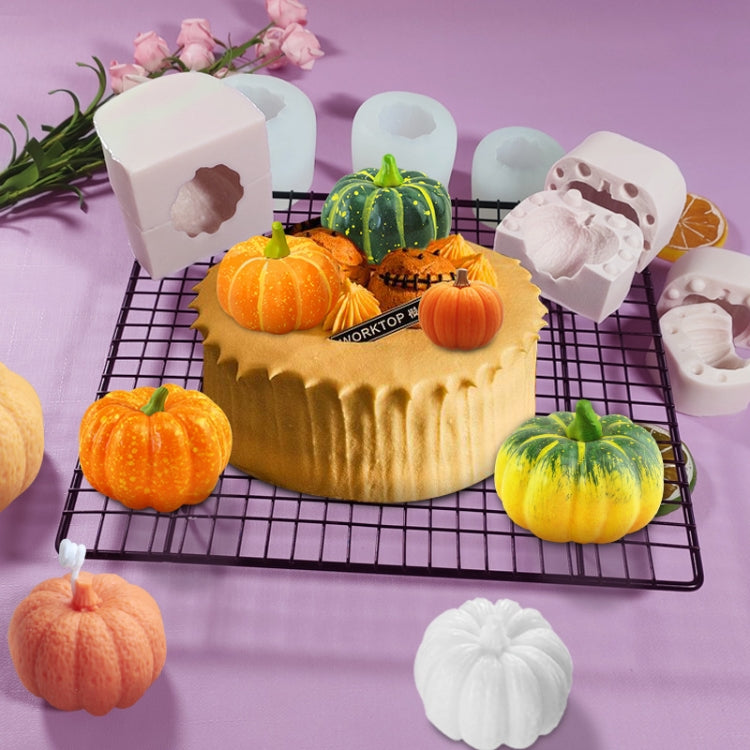 Halloween Three-Dimensional Pumpkin Cake DIY Scented Candle Silicone Mold, Specification: SW-47 by bashfashion