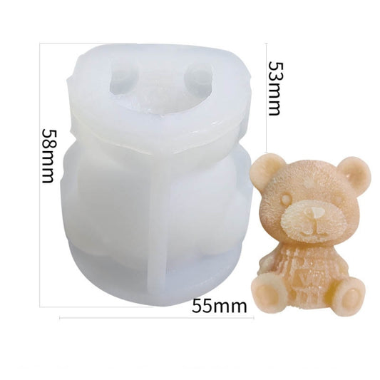 Cartoon Milk Tea Coffee Bear Ice Cube Silicone Mold Aromatherapy Candle Plaster Epoxy Mold, Specification: MC-98 by bashfashion