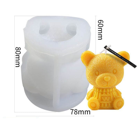 Cartoon Milk Tea Coffee Bear Ice Cube Silicone Mold Aromatherapy Candle Plaster Epoxy Mold, Specification: MC-153 by bashfashion