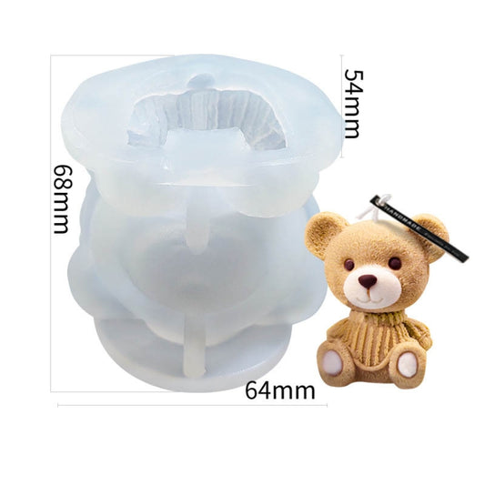 Cartoon Milk Tea Coffee Bear Ice Cube Silicone Mold Aromatherapy Candle Plaster Epoxy Mold, Specification: MC-150 by bashfashion