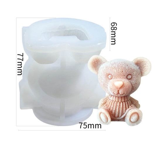 Cartoon Milk Tea Coffee Bear Ice Cube Silicone Mold Aromatherapy Candle Plaster Epoxy Mold, Specification: MC-143 by bashfashion
