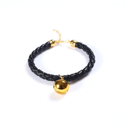 Prepared PU Leather Adjustable Pet Bell Collar Cat Dog Rabbit Simple Collar Necklace, Size:S 20-25cm(Black) by bashfashion