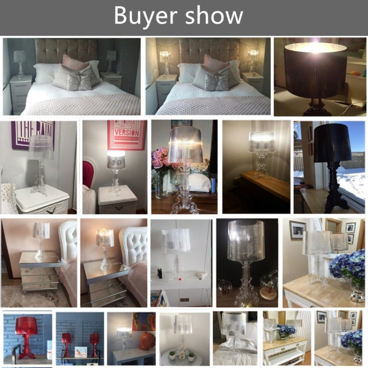 LED Bedlamp Bedroom Living Room Acryl Desk Lamp Bedside Lamp Shade Table Light Night(Black) by bashfashion