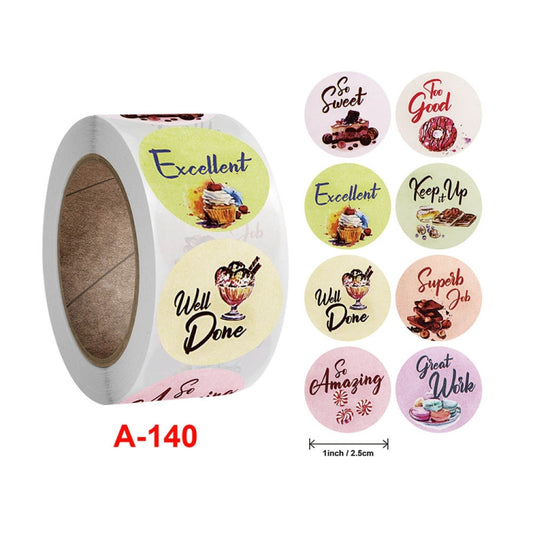 Children Reward Round Sticker Gift Decoration Sealing Sticker, Size: 2.5cm / 1inch(A-140) by bashfashion